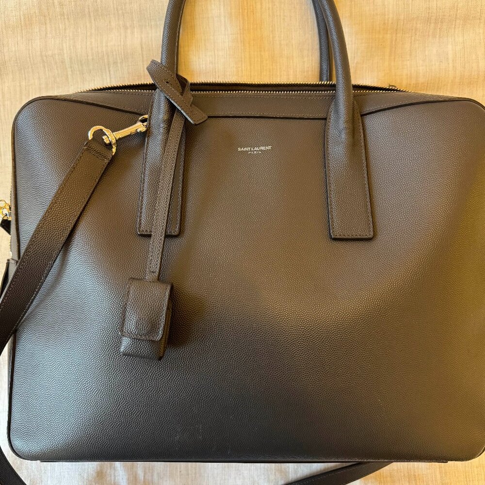 Saint Laurent Small Museum Briefcase in Grey